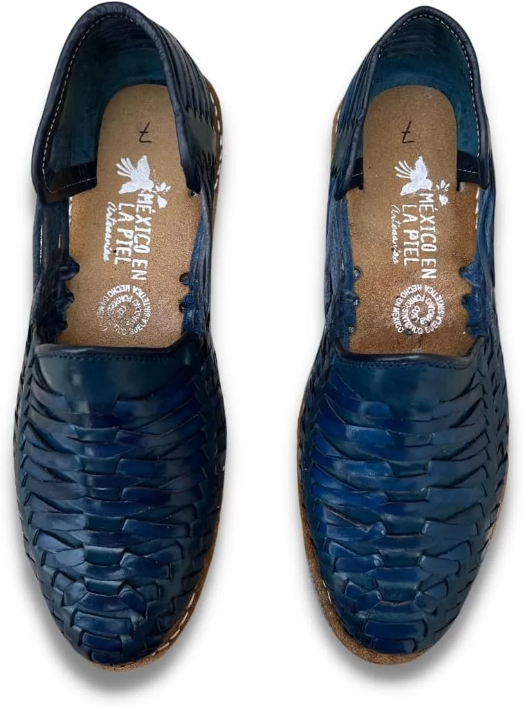 Mexico en la Piel Leather Shoes for Mens, Pull on Comfortable Loafers