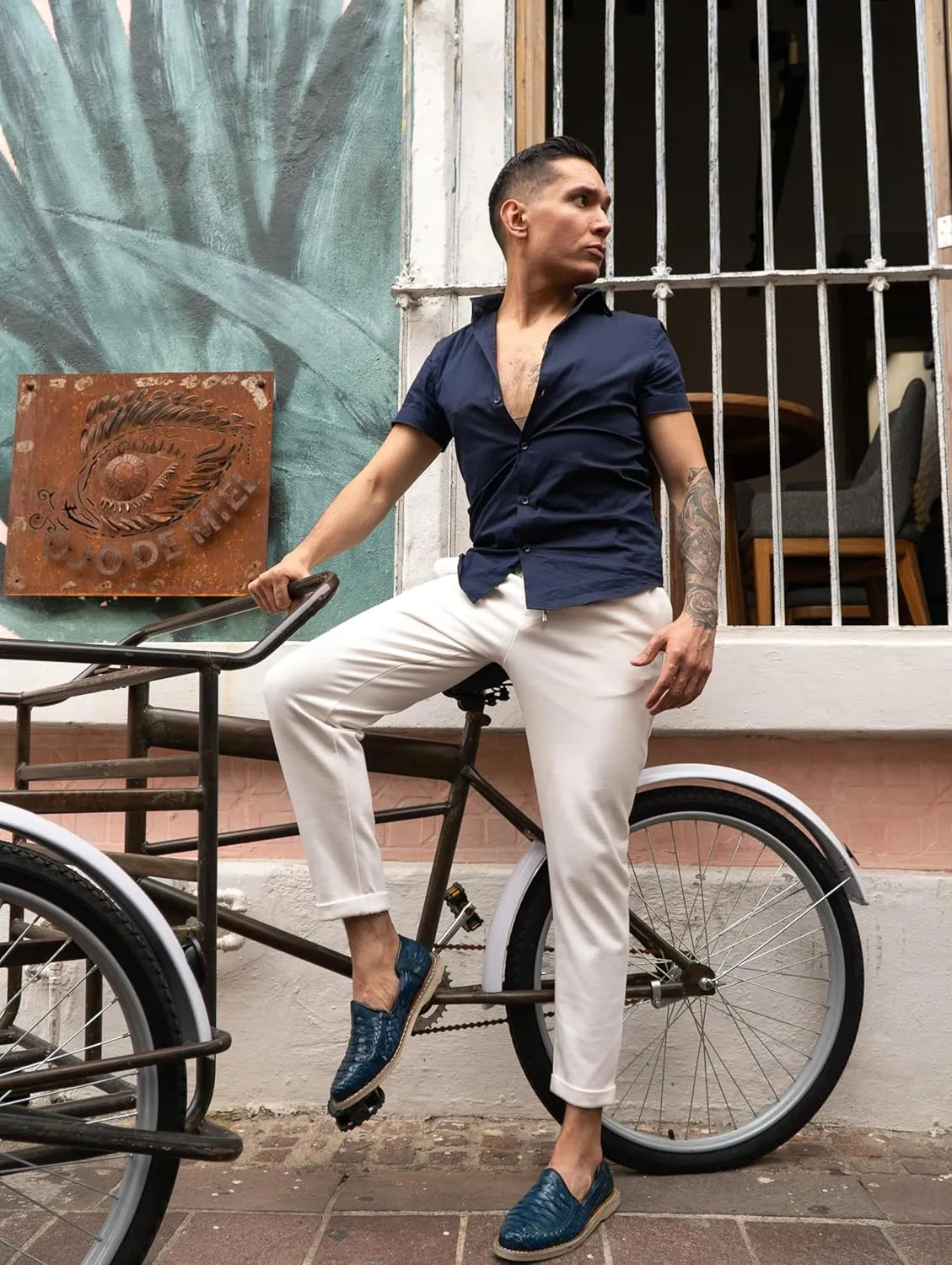 Mexico en la Piel Leather Shoes for Mens, Pull on Comfortable Loafers