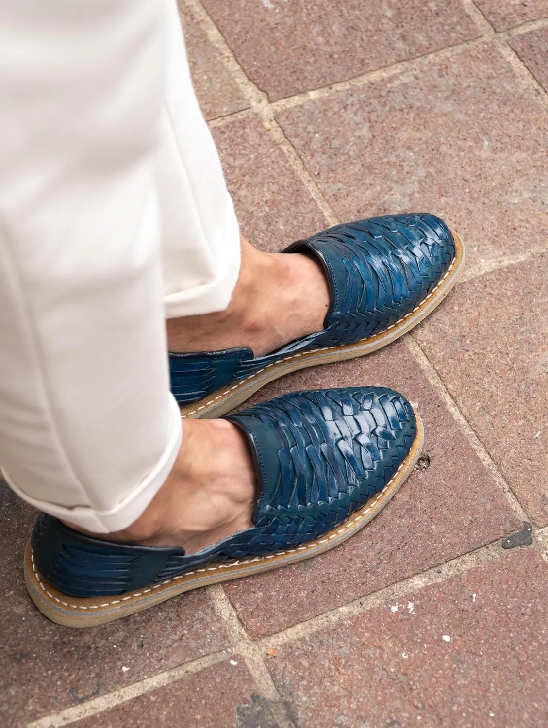 Mexico en la Piel Leather Shoes for Mens, Pull on Comfortable Loafers