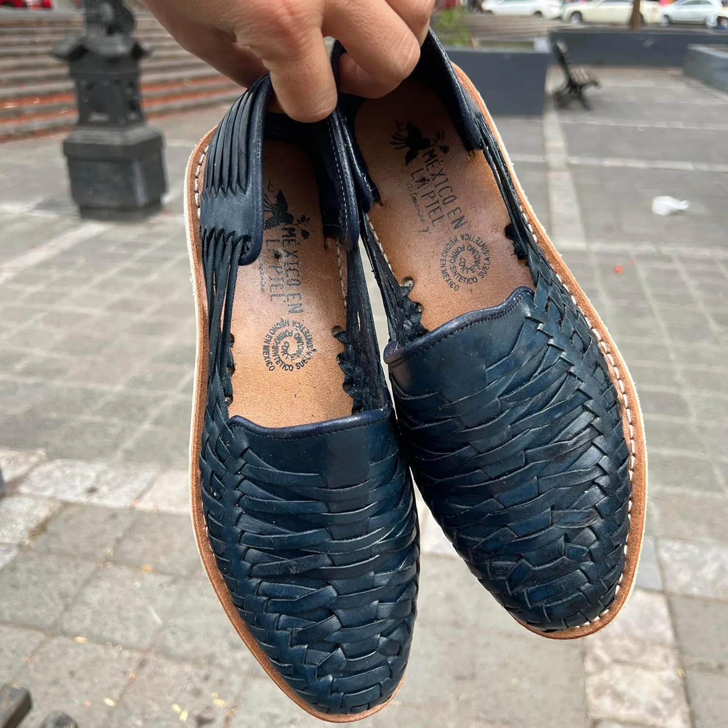 Mexico en la Piel Leather Shoes for Mens, Pull on Comfortable Loafers