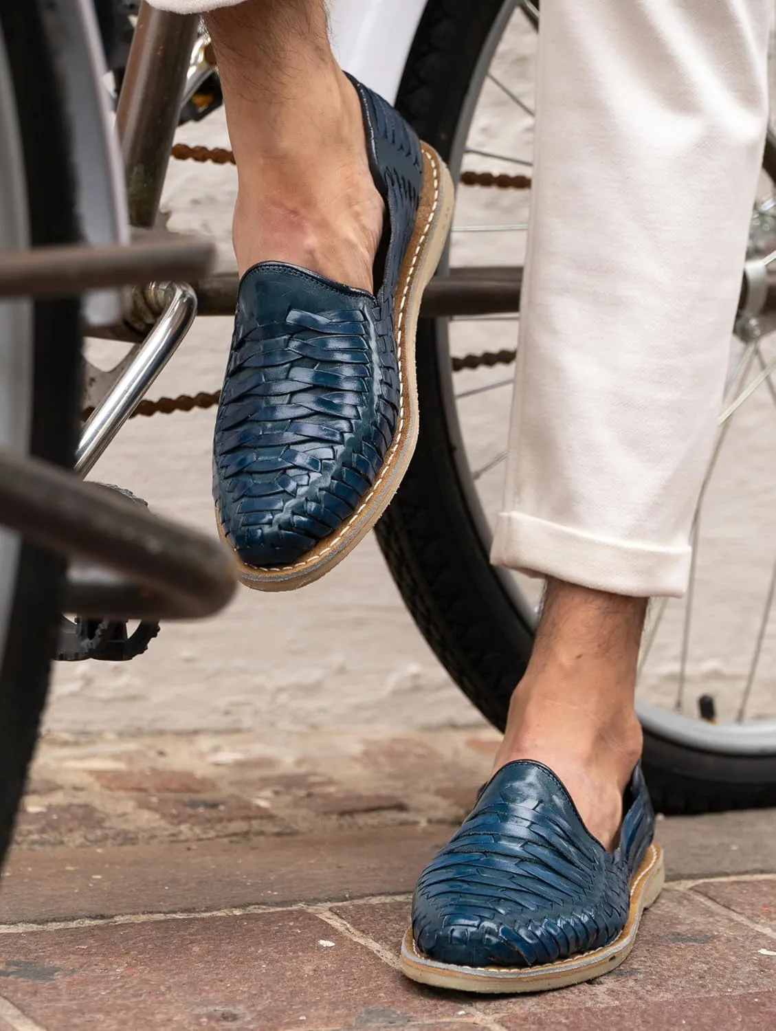 Mexico en la Piel Leather Shoes for Mens, Pull on Comfortable Loafers