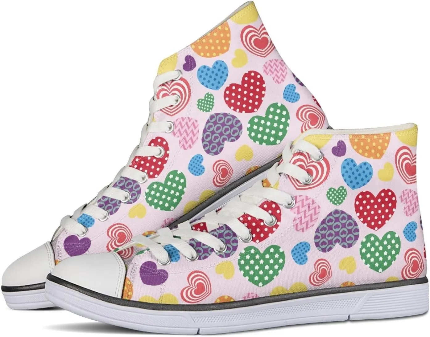 Micoklinlin Canvas Shoes for Women High Top Novelty Sneakers Teens Girls Lace up Tennis Shoes Casual Classic Walking Shoes