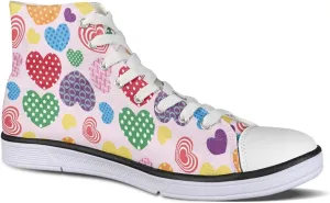 Micoklinlin Canvas Shoes for Women High Top Novelty Sneakers Teens Girls Lace up Tennis Shoes Casual Classic Walking Shoes