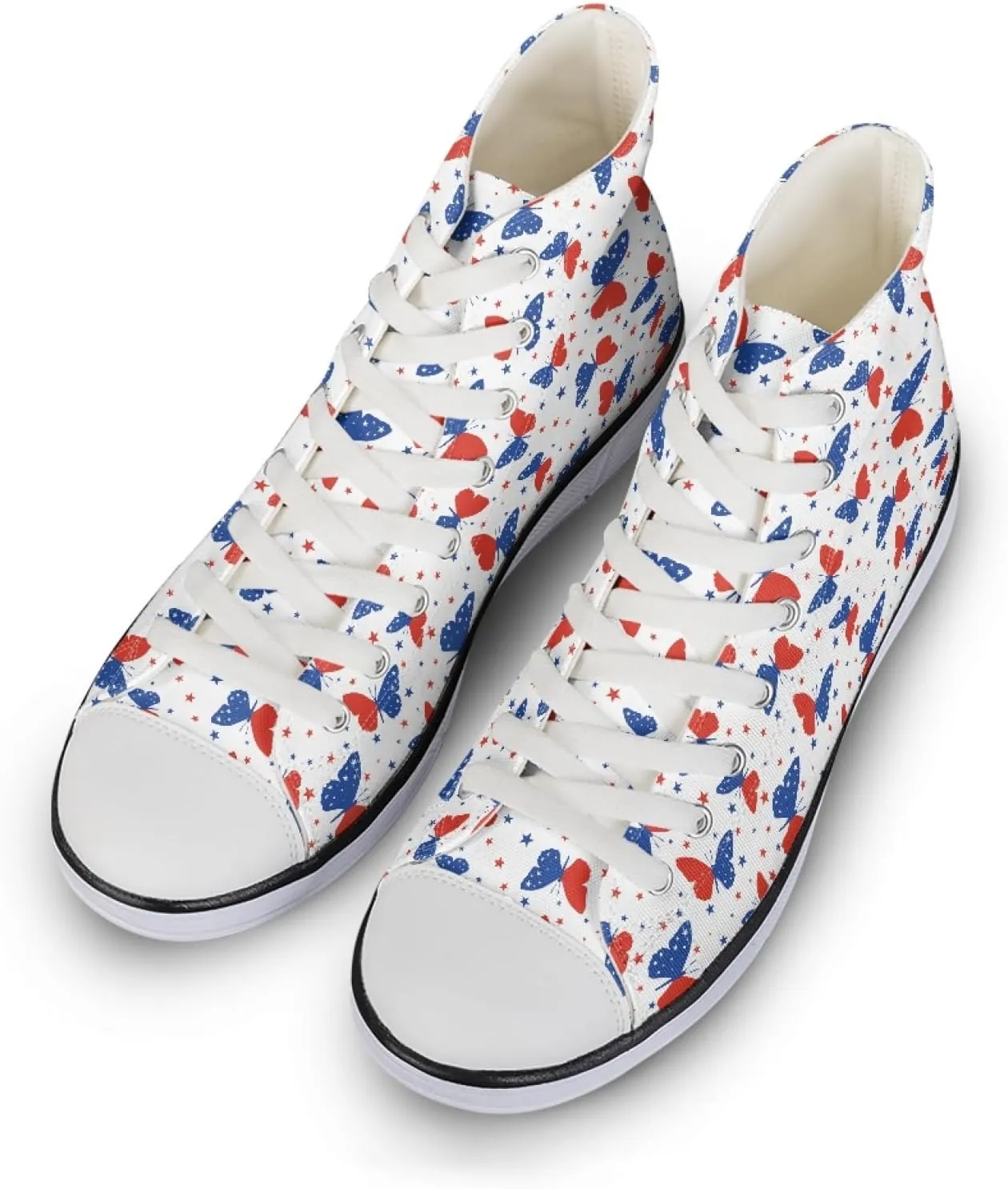 Micoklinlin Canvas Shoes for Women High Top Novelty Sneakers Teens Girls Lace up Tennis Shoes Casual Classic Walking Shoes