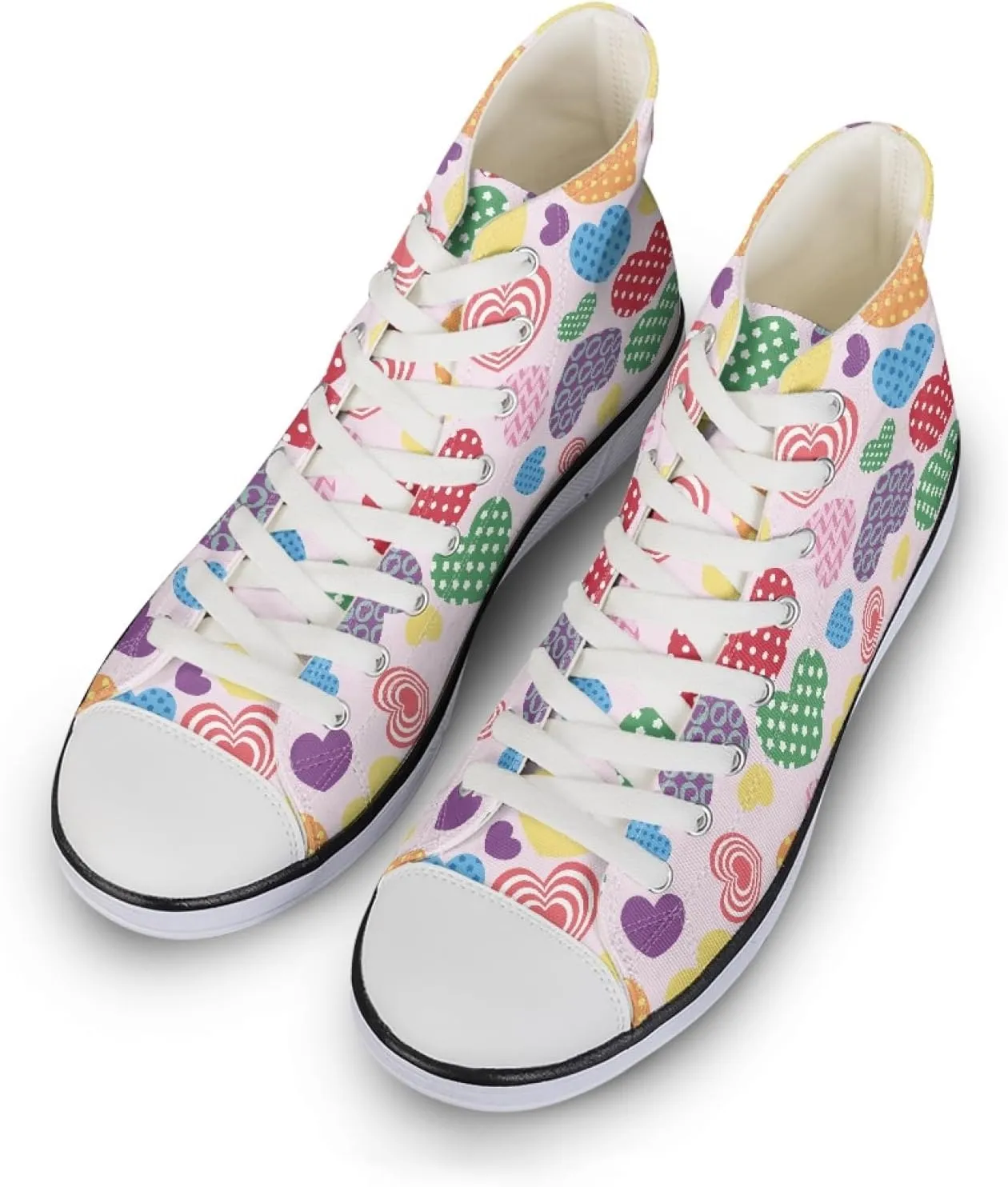 Micoklinlin Canvas Shoes for Women High Top Novelty Sneakers Teens Girls Lace up Tennis Shoes Casual Classic Walking Shoes