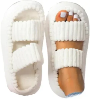 Minimalist Fluffy Slippers, Soft Comfort Warm Open Toe Bedroom Sandals for Gifts, Bedroom Slippers for Fall & Winter, Flats for Women 2025, Mother's Day Gifts