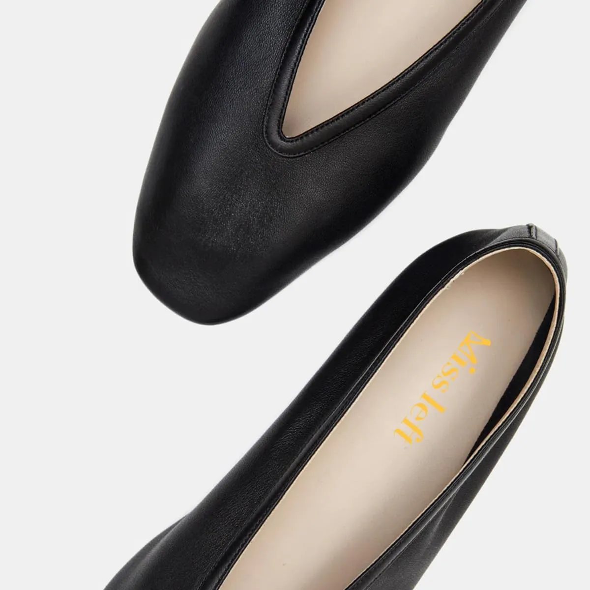 miss left Women Classic Closed Round Toe V-Cut Ballet Flats Comfortable Slip on Ballroom Dance Daily Commuting Shoes Size 4-16 US