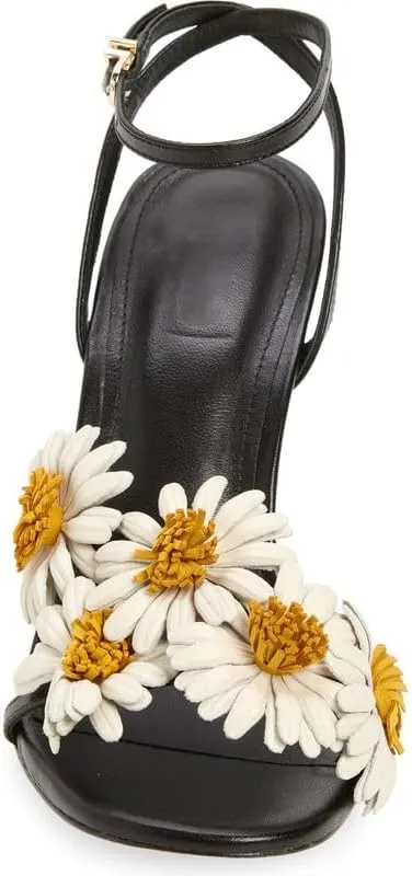 MissHeel Daisy Heels for Women Flower Stiletto Heels Open Toe