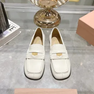 Miu 25C Loafers White Cowhide 235304
