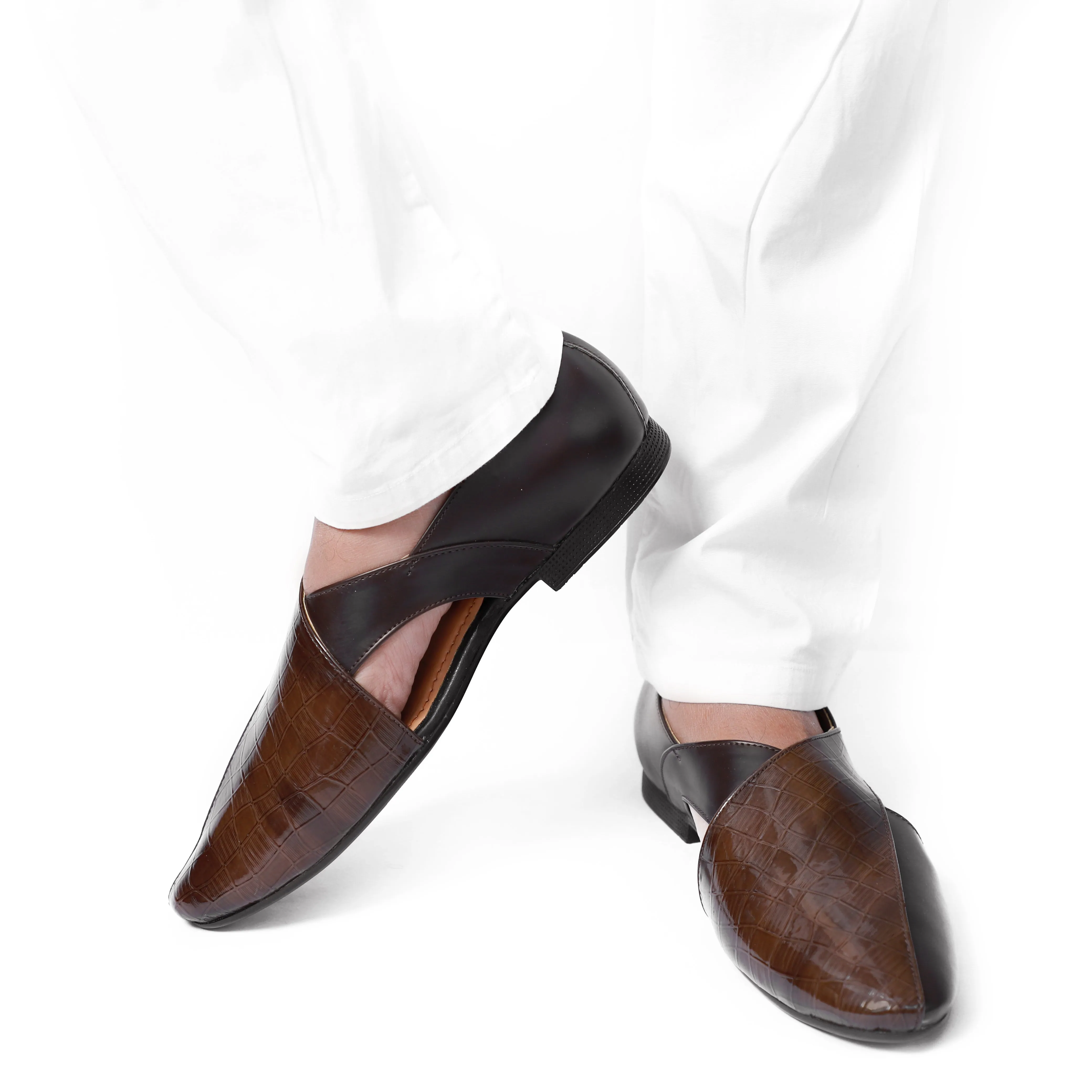 Niche Brown Croc Designer Sandals