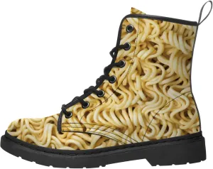 Noodle Boots Womens Mens Combat Boot Ankle Booties Instant Ramen Noodle Print Winter Work Boots Gifts for Girls Boys,US Size 11.5 Men/13 Women