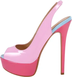 Open Peep Toe Platform High Stiletto Heels Slingback Sandals