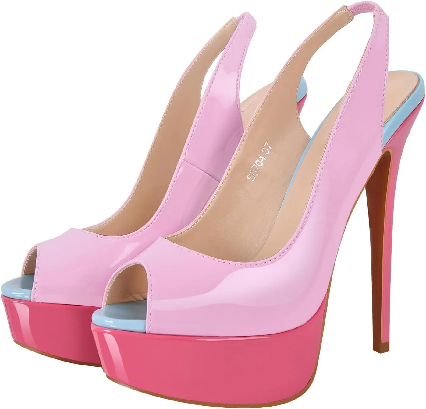 Open Peep Toe Platform High Stiletto Heels Slingback Sandals