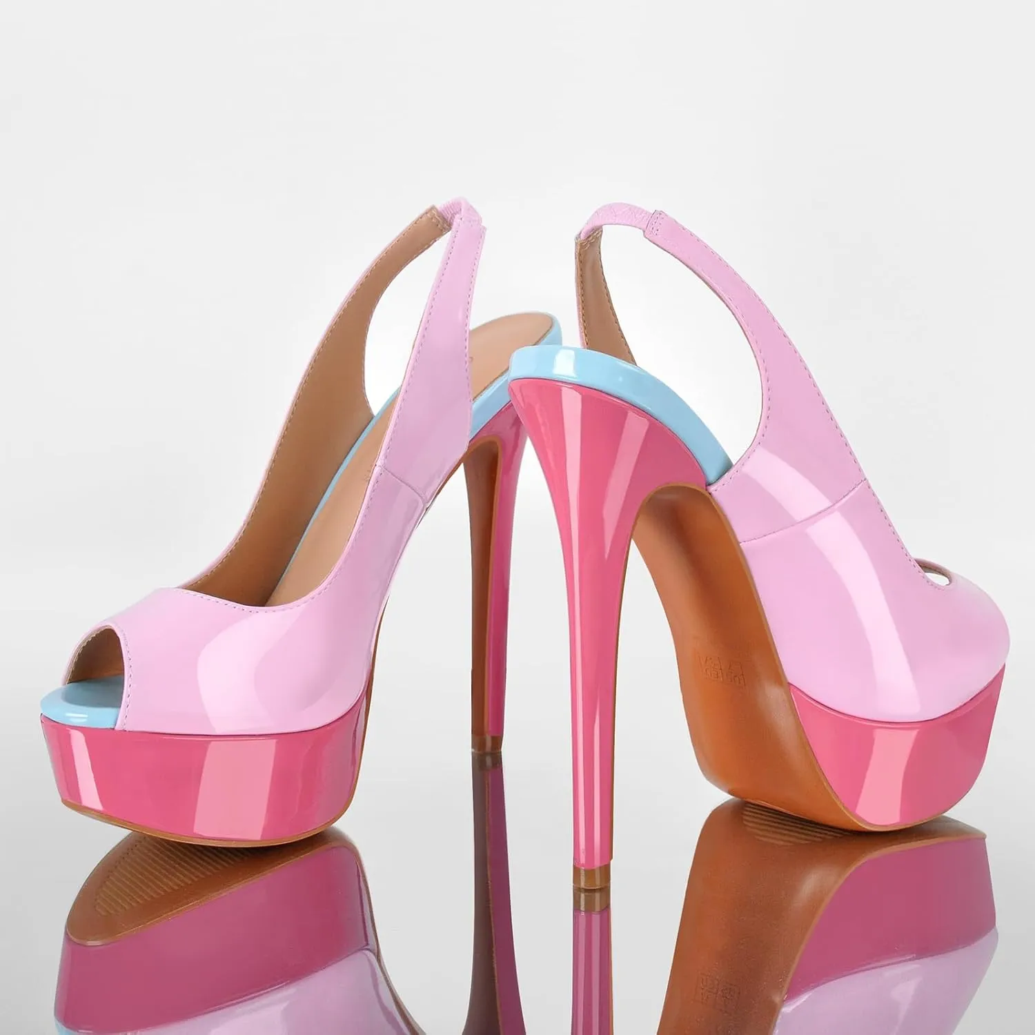 Open Peep Toe Platform High Stiletto Heels Slingback Sandals