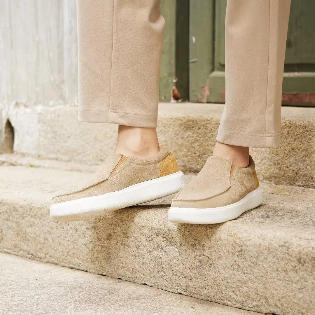 OrthoComfoot Men's Orthopedic Slip-On Loafers Walking Shoes: Casual Arch Support Loafers for Plantar Fasciitis, Comfortable Orthotic Dress Shoes for Foot and Heel Pain Relief