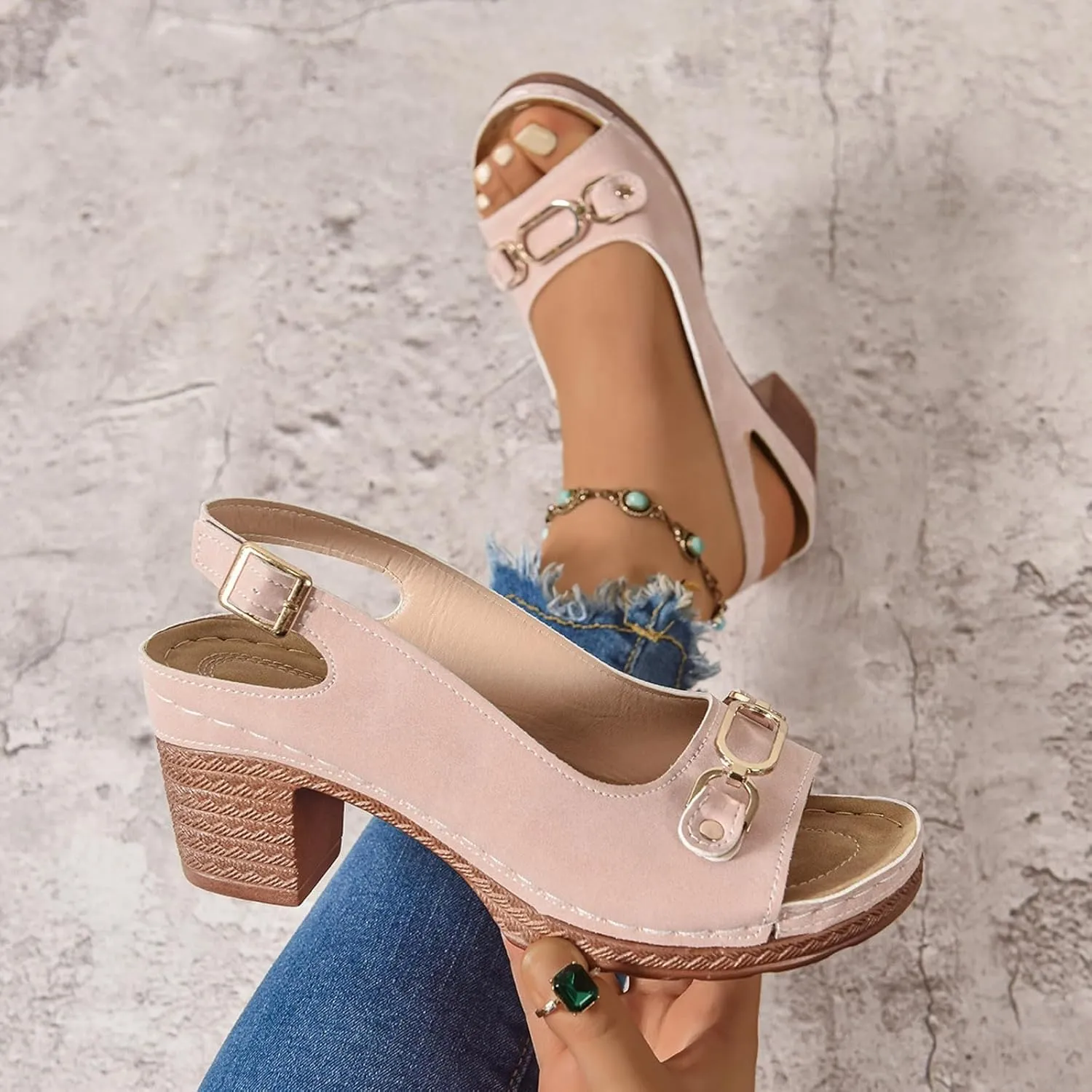 Orthopedic Platform Wedge Sandals for Women Walking Slippers Arch Support Summer Dressy Open Toe Ankle Strap Sandal Sandals Beach Boho Shoes Comfortable Outdoor Shoes