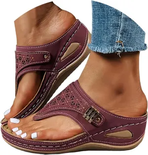 Orthopedic Wedge Sandals for Women, Women's Comfy Orthotic Sandals, Summer Dressy 2025 Open Toe Platform Beach Slides