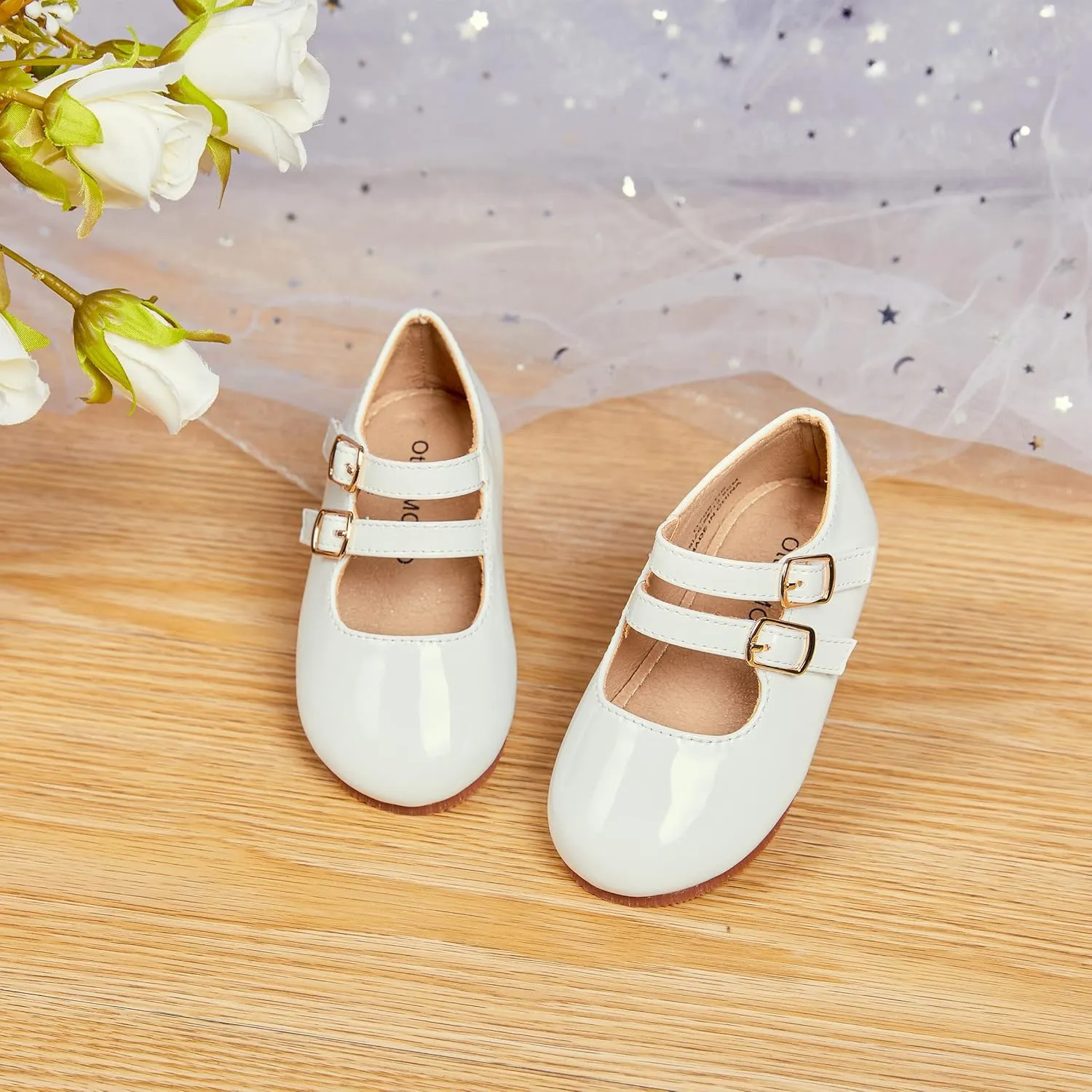 Otter MOMO Toddler/Little Girls Mary Jane Ballerina Flats Shoes Slip-on School Party Dress Shoes