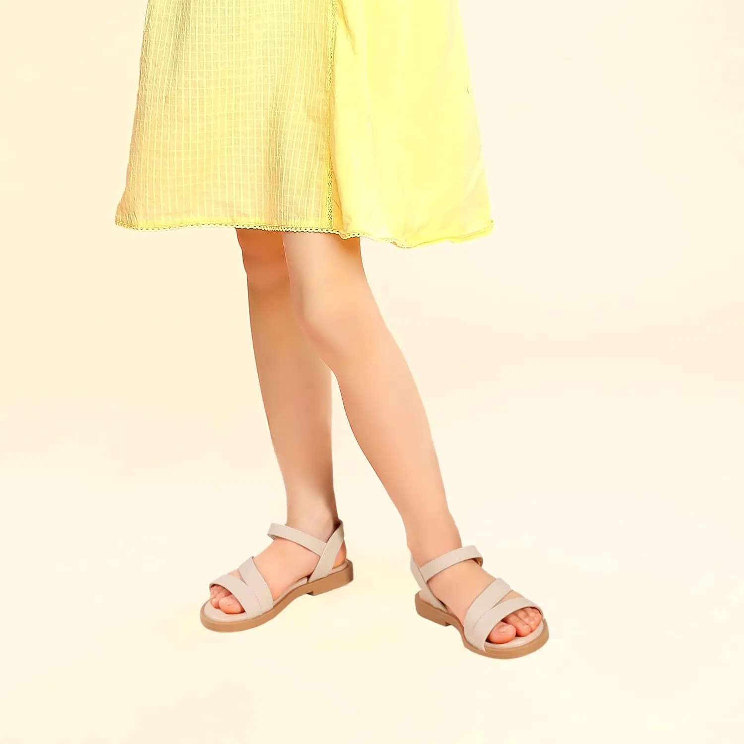 PANDANINJIA Girls Sandals Monica Summer Open Toe Flats Shoes Dress Sandals for Toddler Little Kid Big Kid
