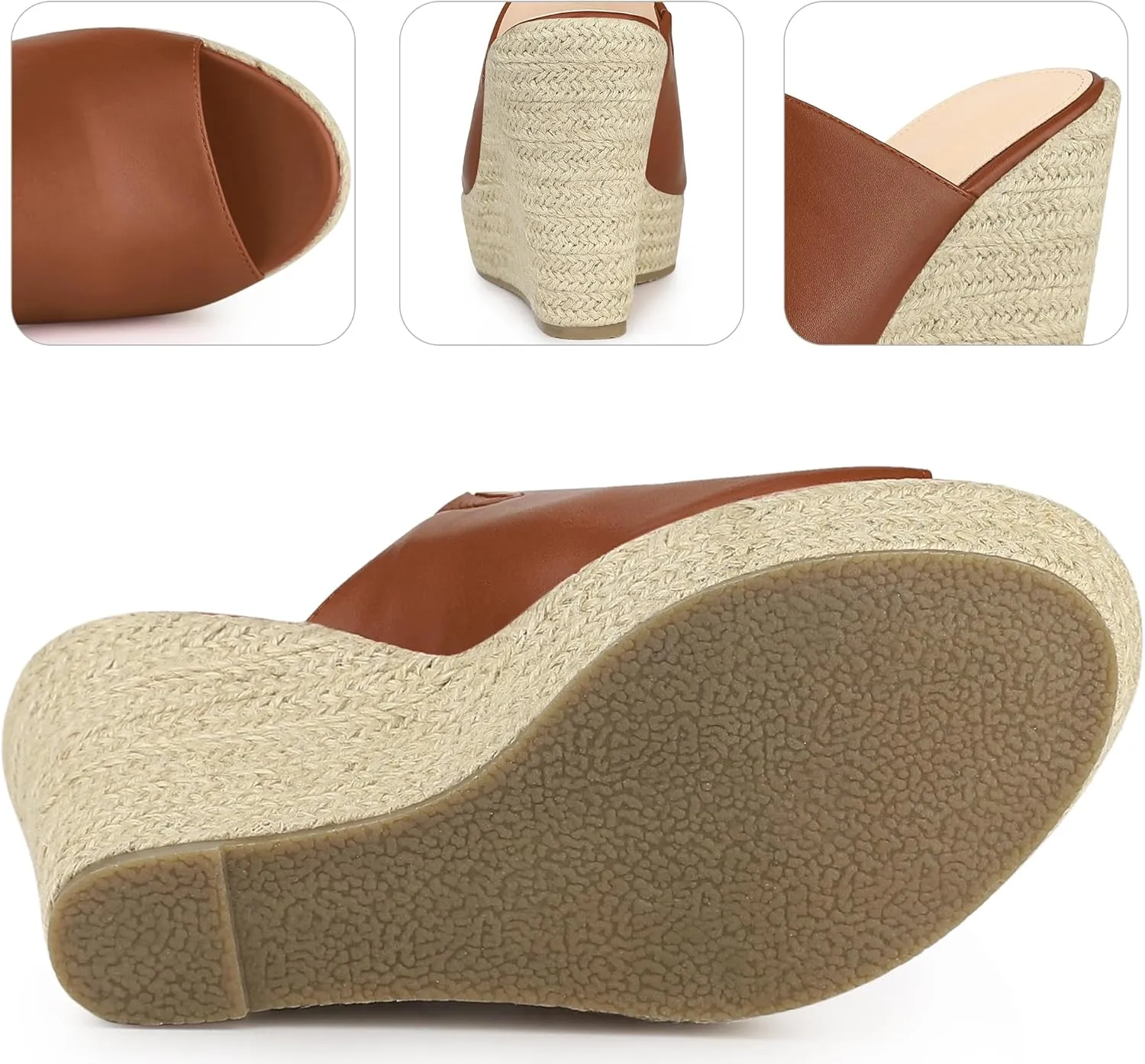 Perphy Open Toe Espadrille Wedge Heel Platform Slide Sandal for Women