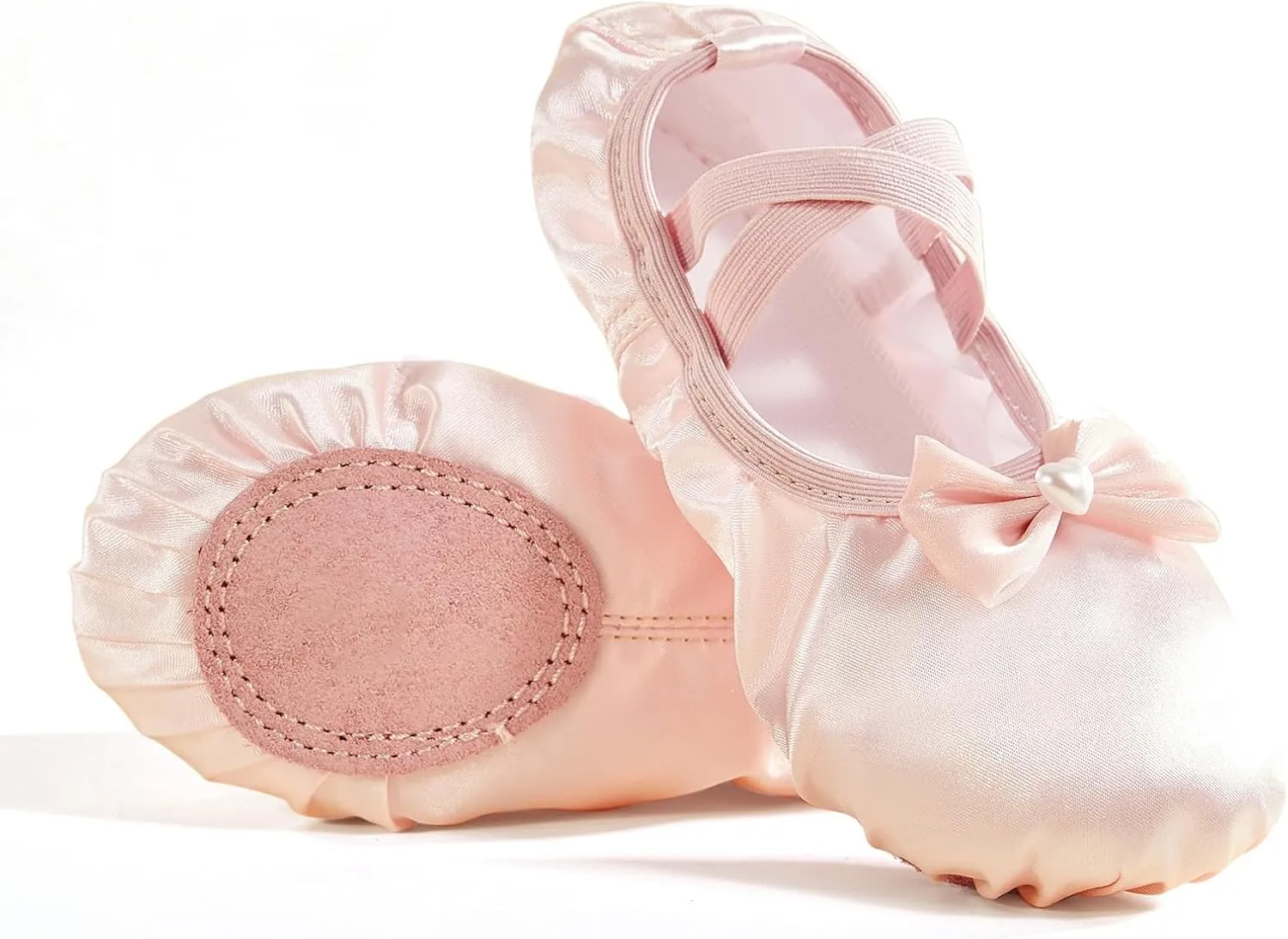 Phineein Enchanting Butterfly Ballet Shoes for Girls Ballerina Flats for Kids Dance - Soft Satin, Split Sole