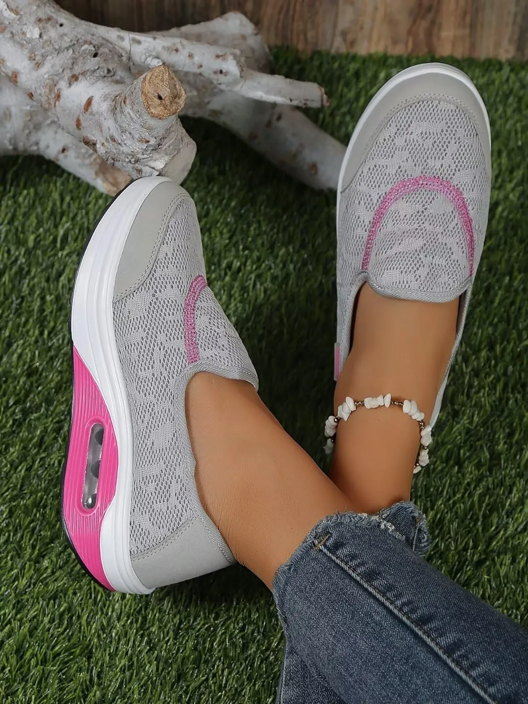 Platform Wedge Loafers for Women Comfortable |Thick Rocking Bottom | Womens Slip On Sneakers Lightweight | Women's Walking Shoes Work Long Hours
