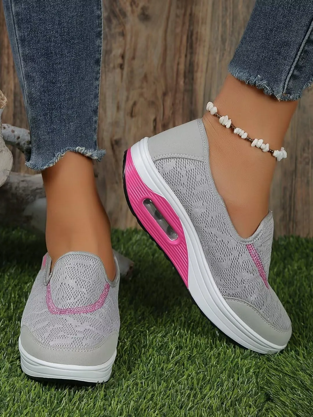 Platform Wedge Loafers for Women Comfortable |Thick Rocking Bottom | Womens Slip On Sneakers Lightweight | Women's Walking Shoes Work Long Hours