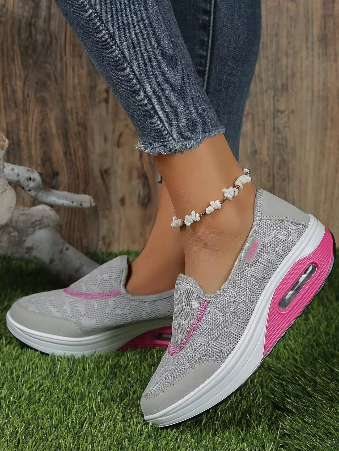 Platform Wedge Loafers for Women Comfortable |Thick Rocking Bottom | Womens Slip On Sneakers Lightweight | Women's Walking Shoes Work Long Hours