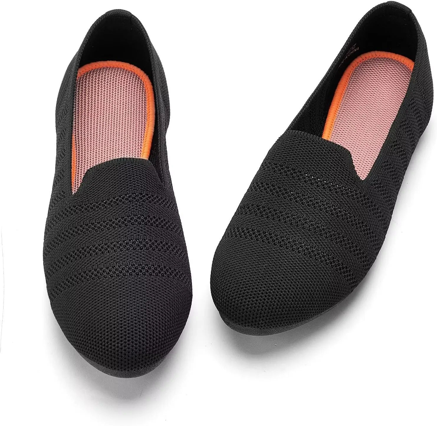 poemlady Women’s Ballet Flat Shoes Dress Shoes Knit Round Toe Slip On Ballerina Walking Flats Shoes for Woman Low Wedge Casual