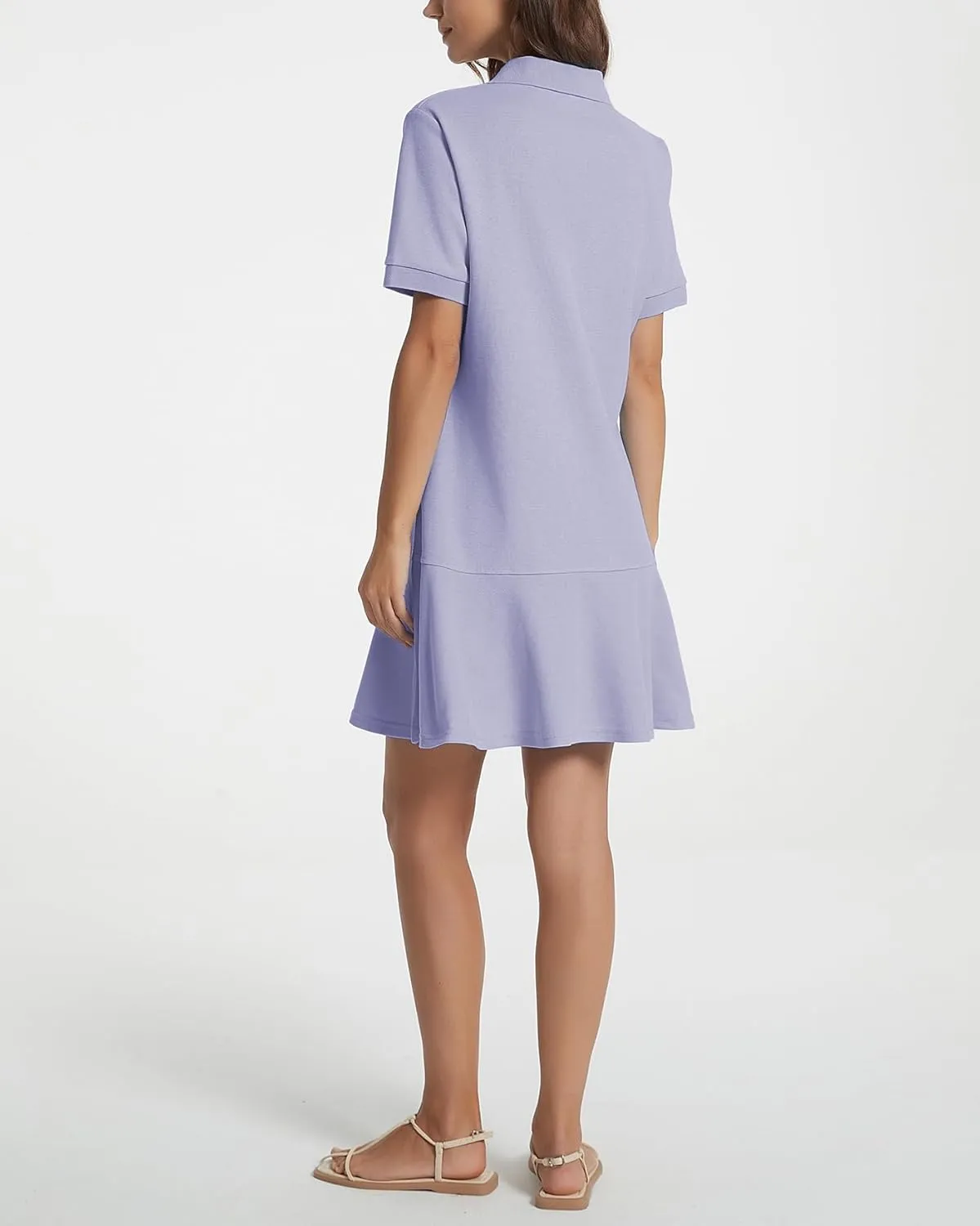 Polo Dress for Women Short Sleeve Ruffle Hem Golf Tennis Workout Dress Pleated Summer Mini Dresses