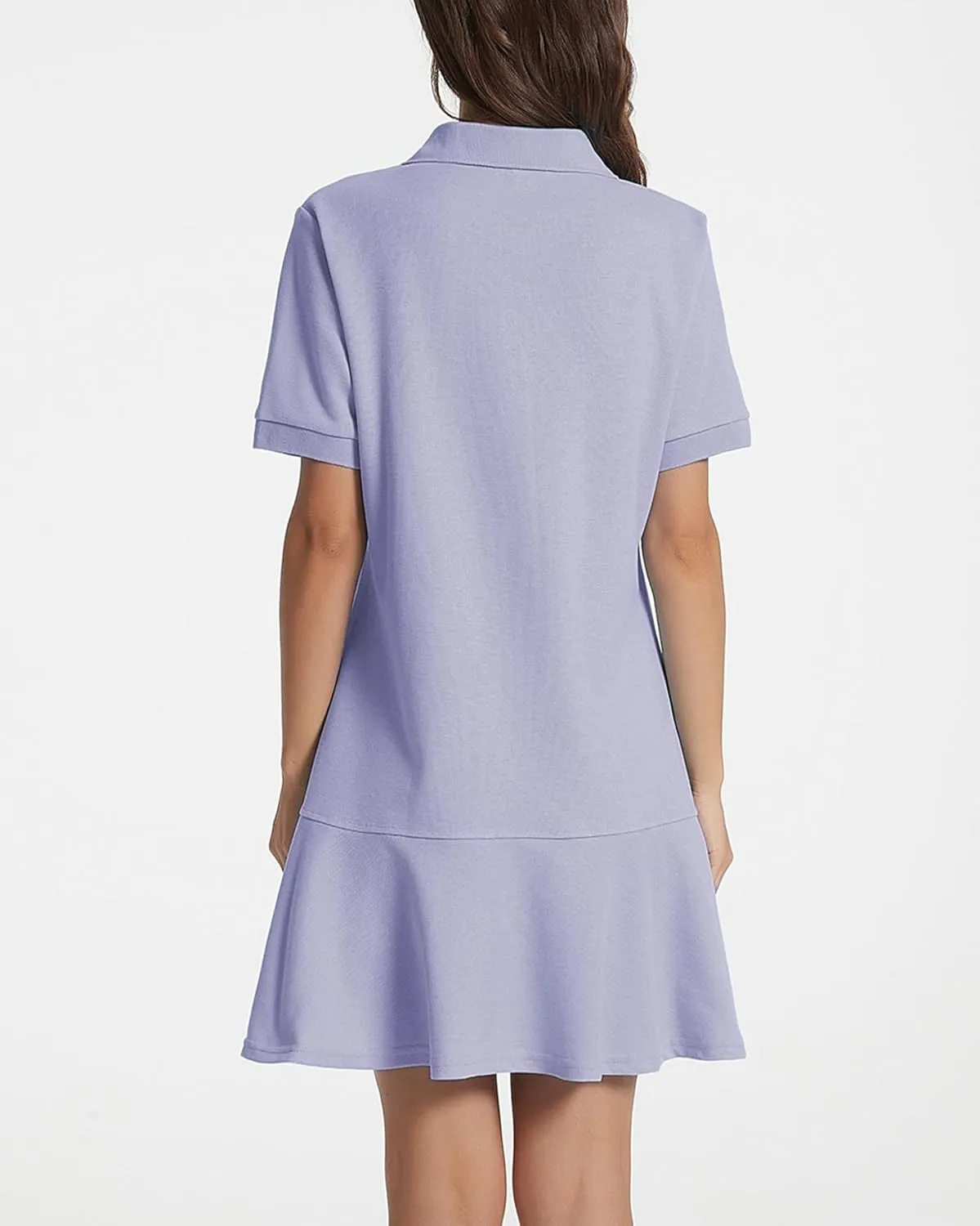Polo Dress for Women Short Sleeve Ruffle Hem Golf Tennis Workout Dress Pleated Summer Mini Dresses