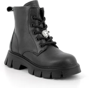 Primigi Randy womens Combat Boot, black, 34 EU