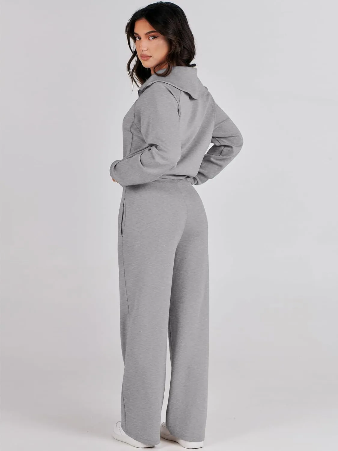 Prinbara Women 2 Piece Outfits Lounge Sets 2024 Winter Oversized Sweatshirt Wide Leg Pant Casual Matching Sweat Set Tracksuit