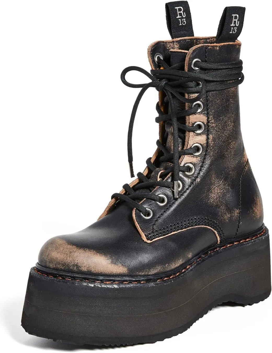 R13 Women's Double Stacked Lace Up Boots