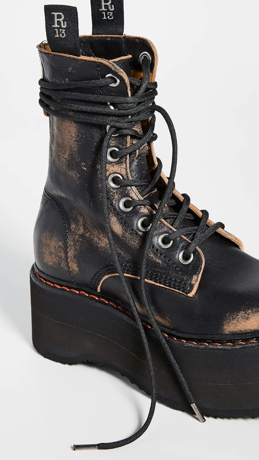R13 Women's Double Stacked Lace Up Boots