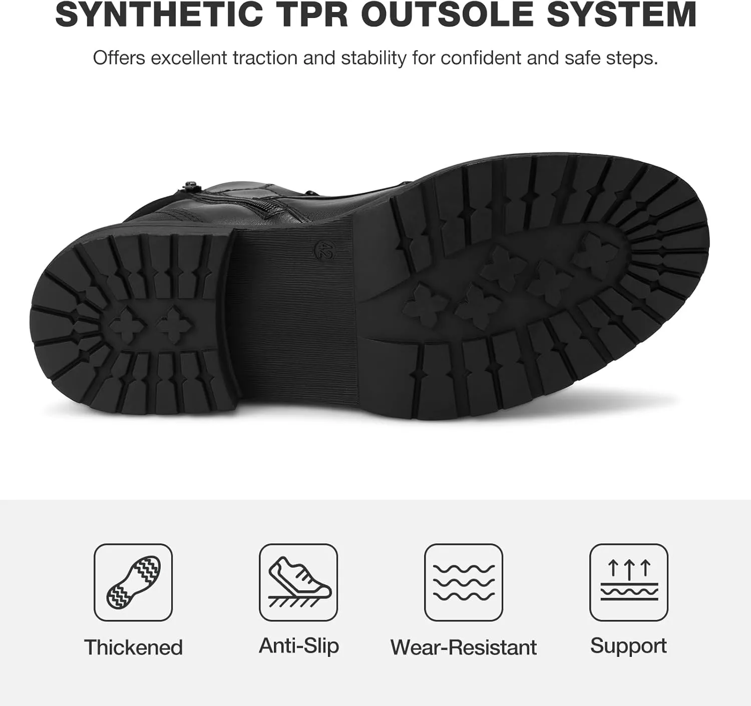 Rollda Men's Motorcycle Boots Combat Boots Casual Dress Boots for Men Lace Up Cap Toe Ankle Boots