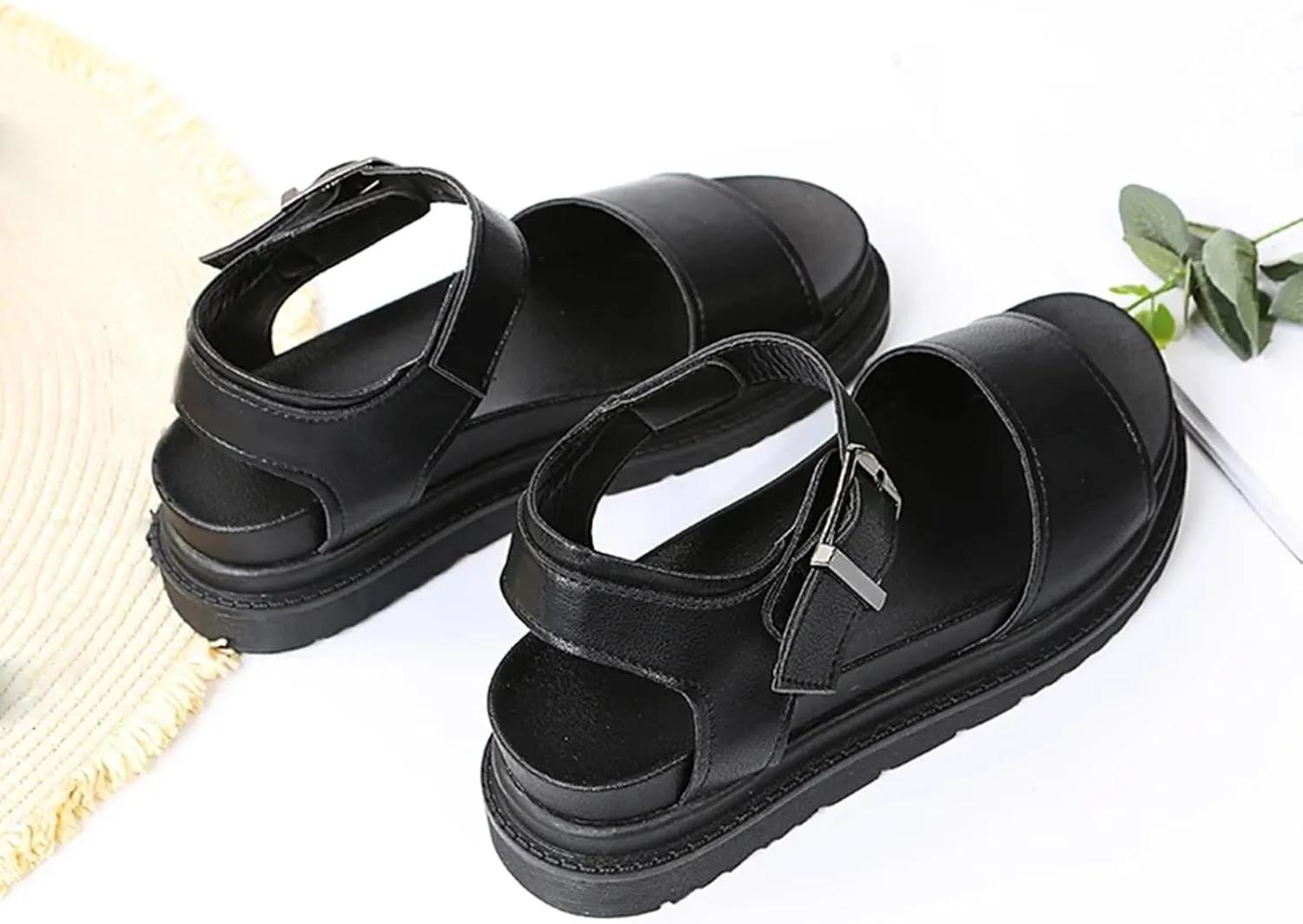 Sandals For Women Open Toes Teen Slippers For Girls Beach Sandal Platform Flats Adjustable Buckle Soft School Shoes
