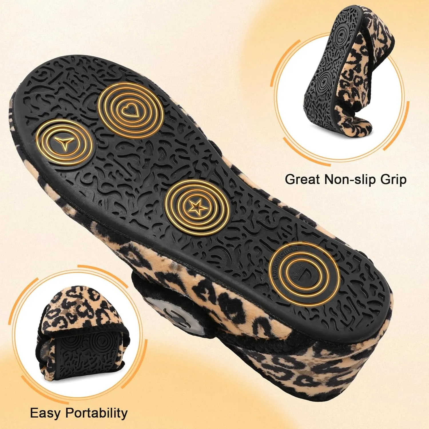 Scurtain Comfy House Slippers for Women Men Wide Diabetic Sock Slippers Soft Slip On Slippers Cozy Barefoot House Shoes