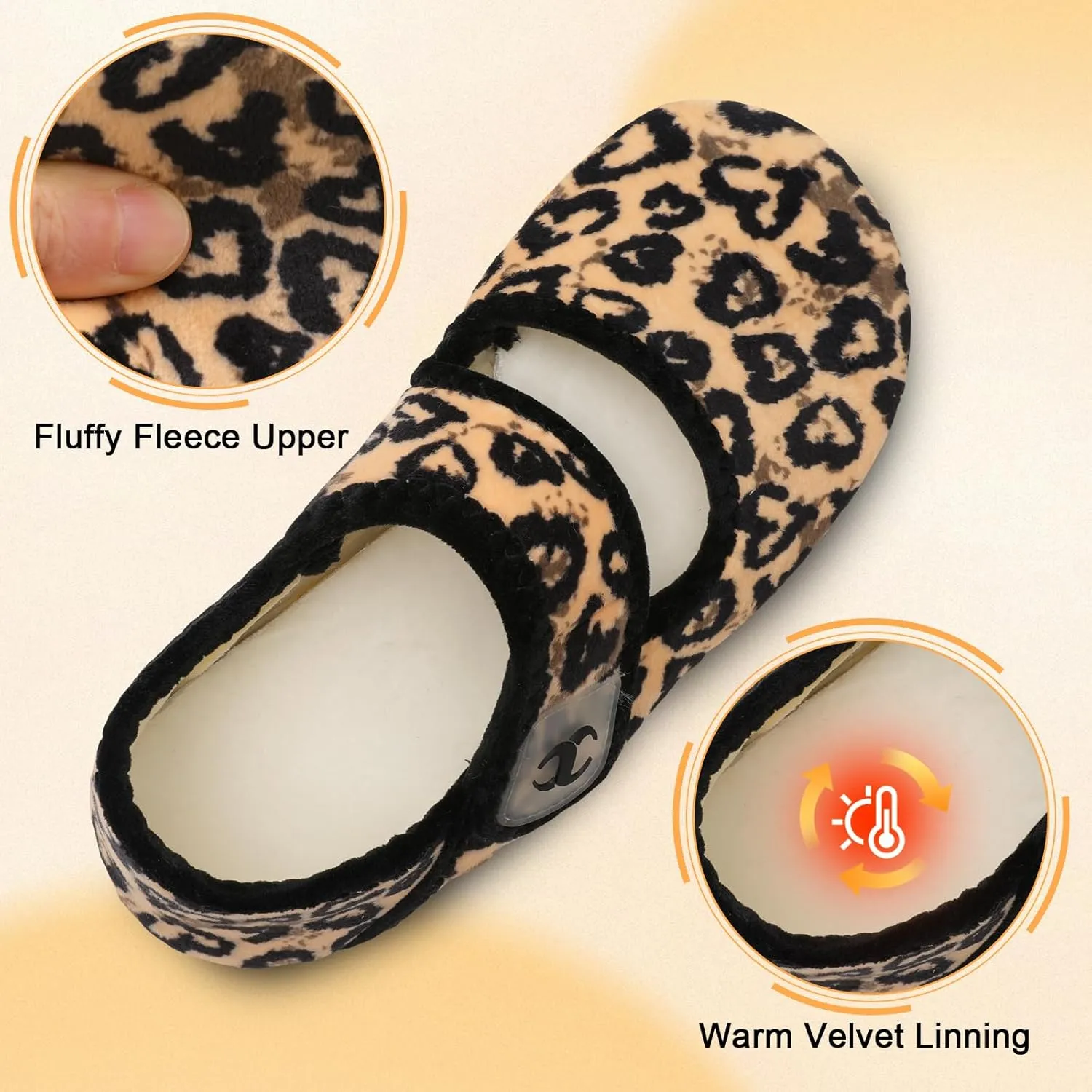 Scurtain Comfy House Slippers for Women Men Wide Diabetic Sock Slippers Soft Slip On Slippers Cozy Barefoot House Shoes