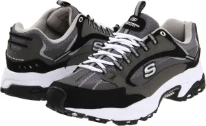 Skechers mens Stamina Nuovo fashion sneakers, Charcoal/Black, 10 Wide US