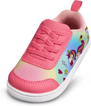 SKYWHEEL Toddler Girls Boys Tennis Shoes Wide Toe Box Barefoot Cartoon Walking Running Sneakers Breathable Slip On Lightweight Shoes for Little Kids