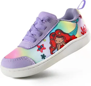SKYWHEEL Toddler Girls Boys Tennis Shoes Wide Toe Box Barefoot Cartoon Walking Running Sneakers Breathable Slip On Lightweight Shoes for Little Kids
