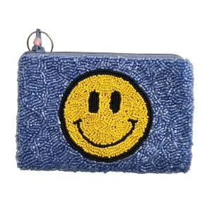 SMILEY COIN PURSE - BLUE