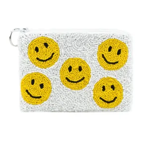 SMILEY COIN PURSE - WHITE