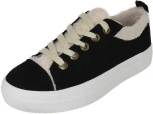 Soda Flat Women's Shoes Lace Up Loafers Casual Sneakers Synthetic Fur Hidden Flatform Endear-G