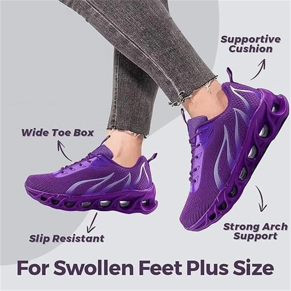 Softsfeel Women's Relieve Perfect Walking Shoes,Mens Orthopedic Comfortable Sneakers,Anti Slip Shock Absorption Walking Shoes