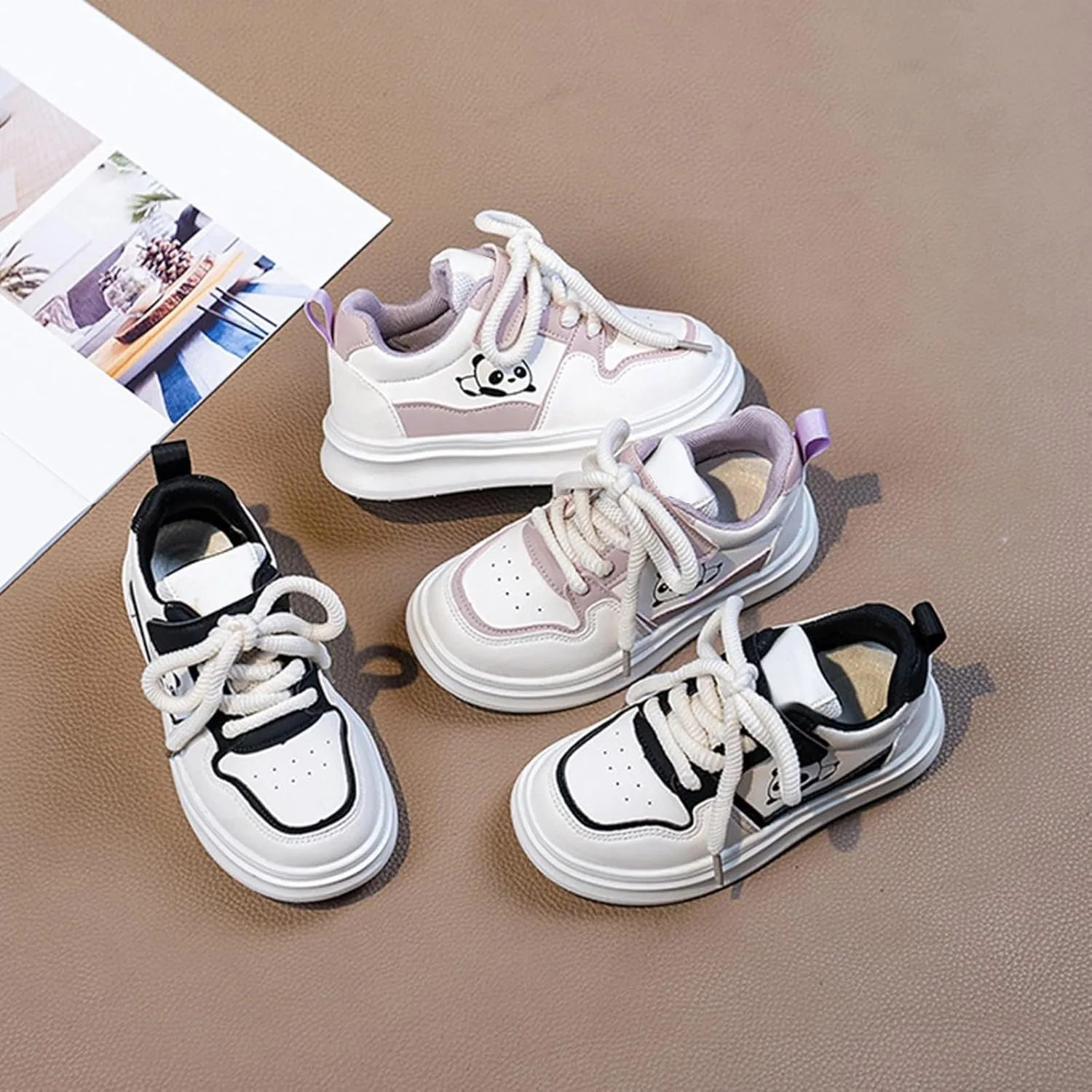 Spring Kids Sneakers Boys Girls Lac𝐞 Up Sports Flat Soles Shoes Toddler C𝐫ib First W𝐚lker Lightweight Shoes