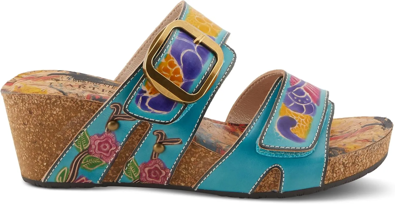 Spring Step L'Artiste Women's BRISEIS - Hand-Painted Slip-On Sandals for Stylish Wanderers
