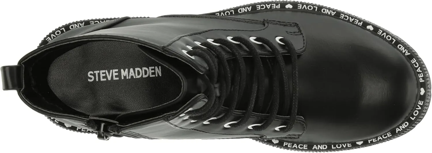 Steve Madden Girl's Wordle Combat Boot