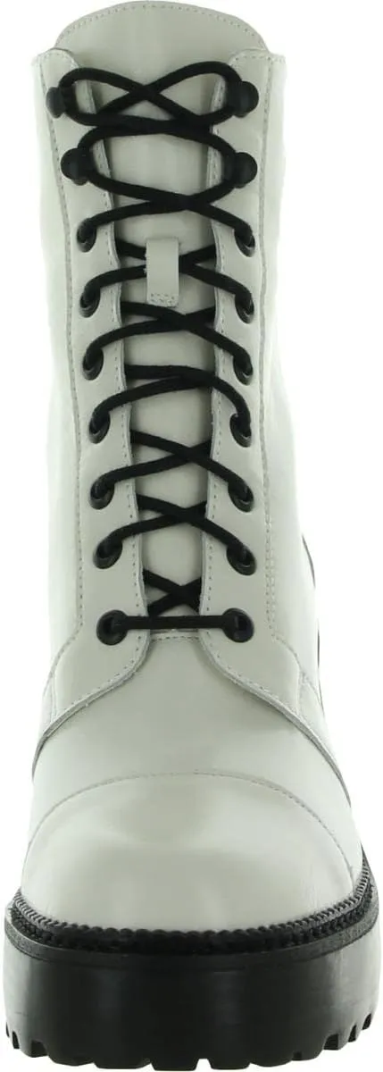 Steve Madden Womens Core Leather Platform Combat & Lace-up Boots